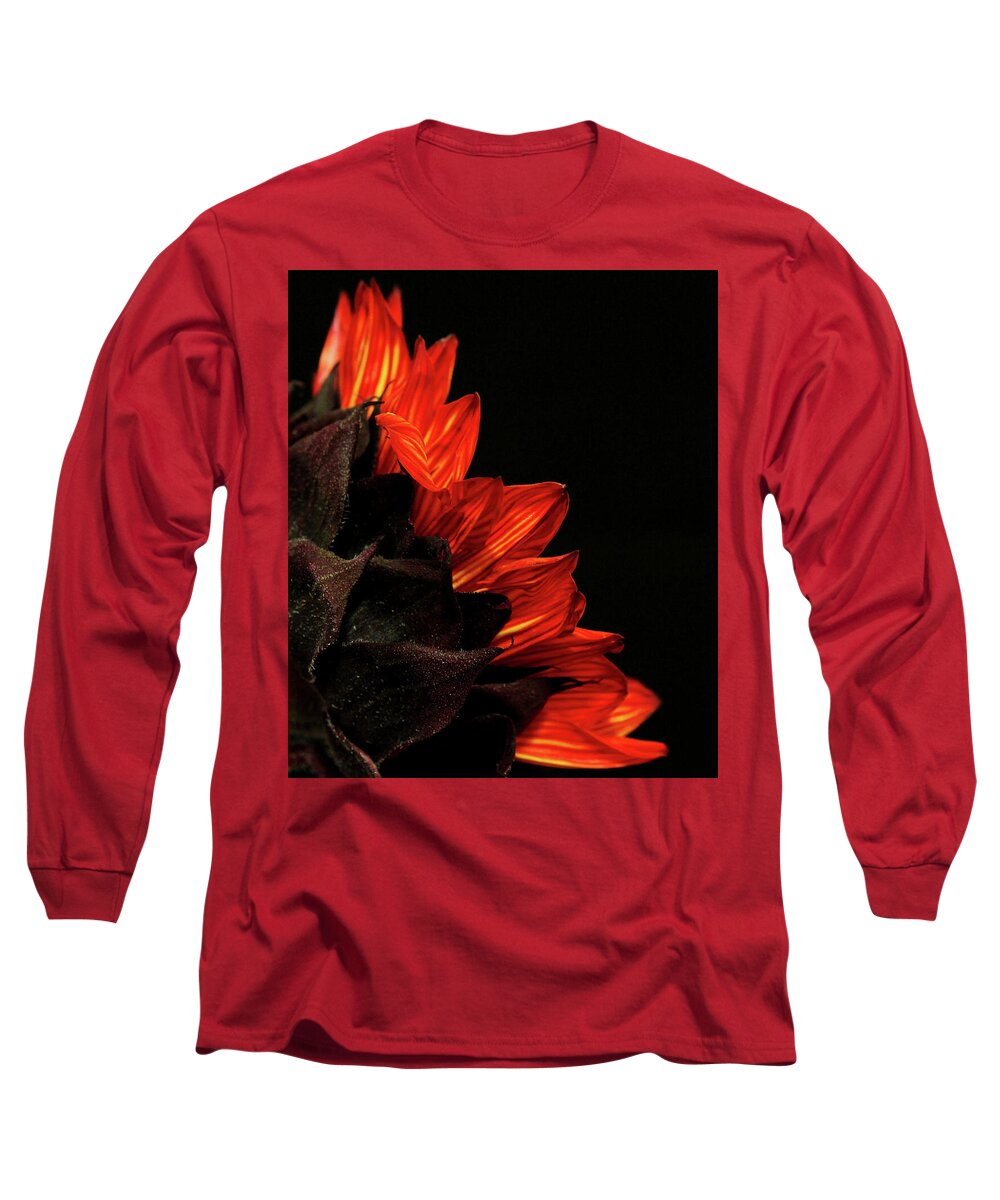 Sunflower Long Sleeve T-Shirt featuring the photograph Flames by Judy Vincent