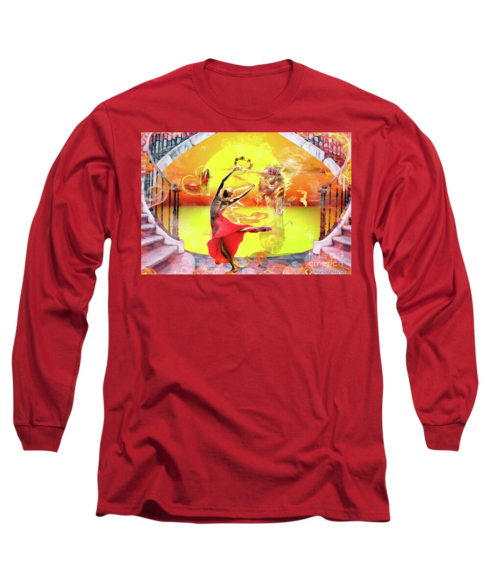 Holy Spirit Long Sleeve T-Shirt featuring the digital art Holy Spirit Fire by Dolores Develde