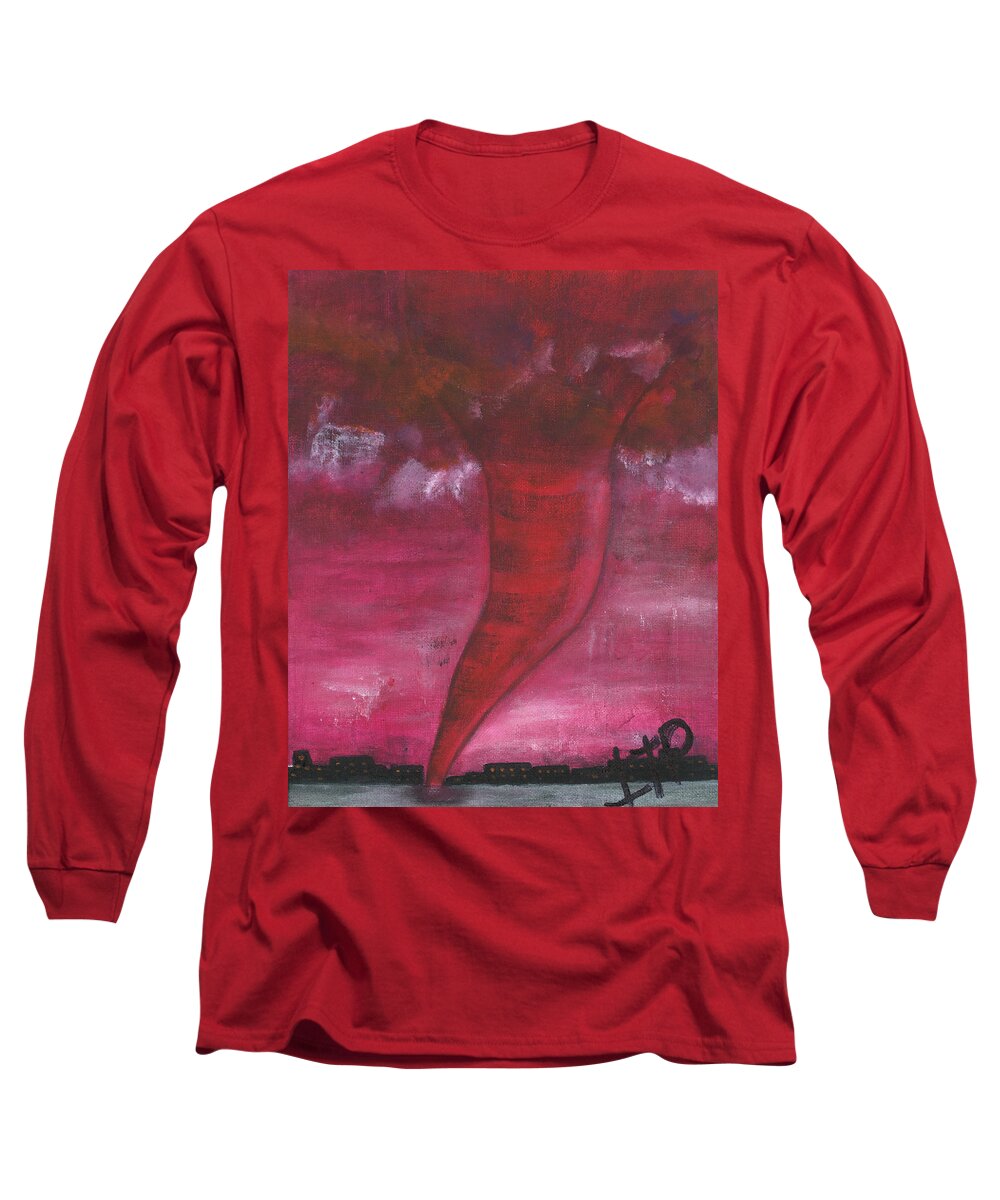 Storm Long Sleeve T-Shirt featuring the painting Holy Tornado by Esoteric Gardens KN