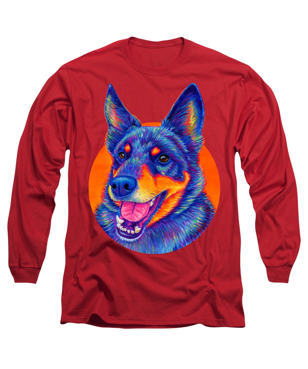 Dog Long Sleeve T-Shirt featuring the painting Hyside by Rebecca Wang