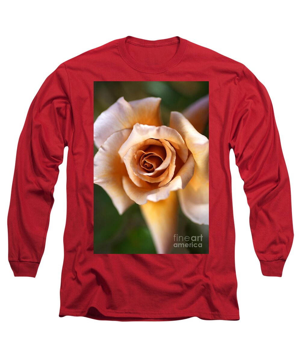 Julia's Rose Flower Long Sleeve T-Shirt featuring the photograph Julias Rose Coffee by Joy Watson