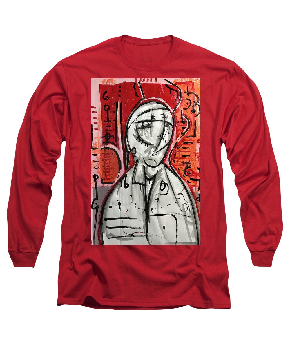 Abstract  Long Sleeve T-Shirt featuring the painting July 2020 #1 Lucifer by Gustavo Ramirez