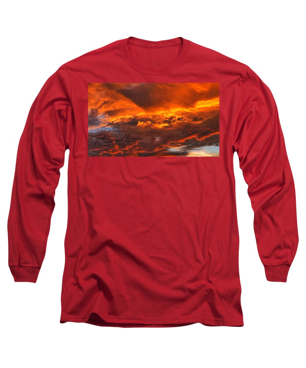 Chroma Sunset Skies Sunsets July Skies Brilliant Sunsets Long Sleeve T-Shirt featuring the photograph July Sky 2020 by Ruben Carrillo