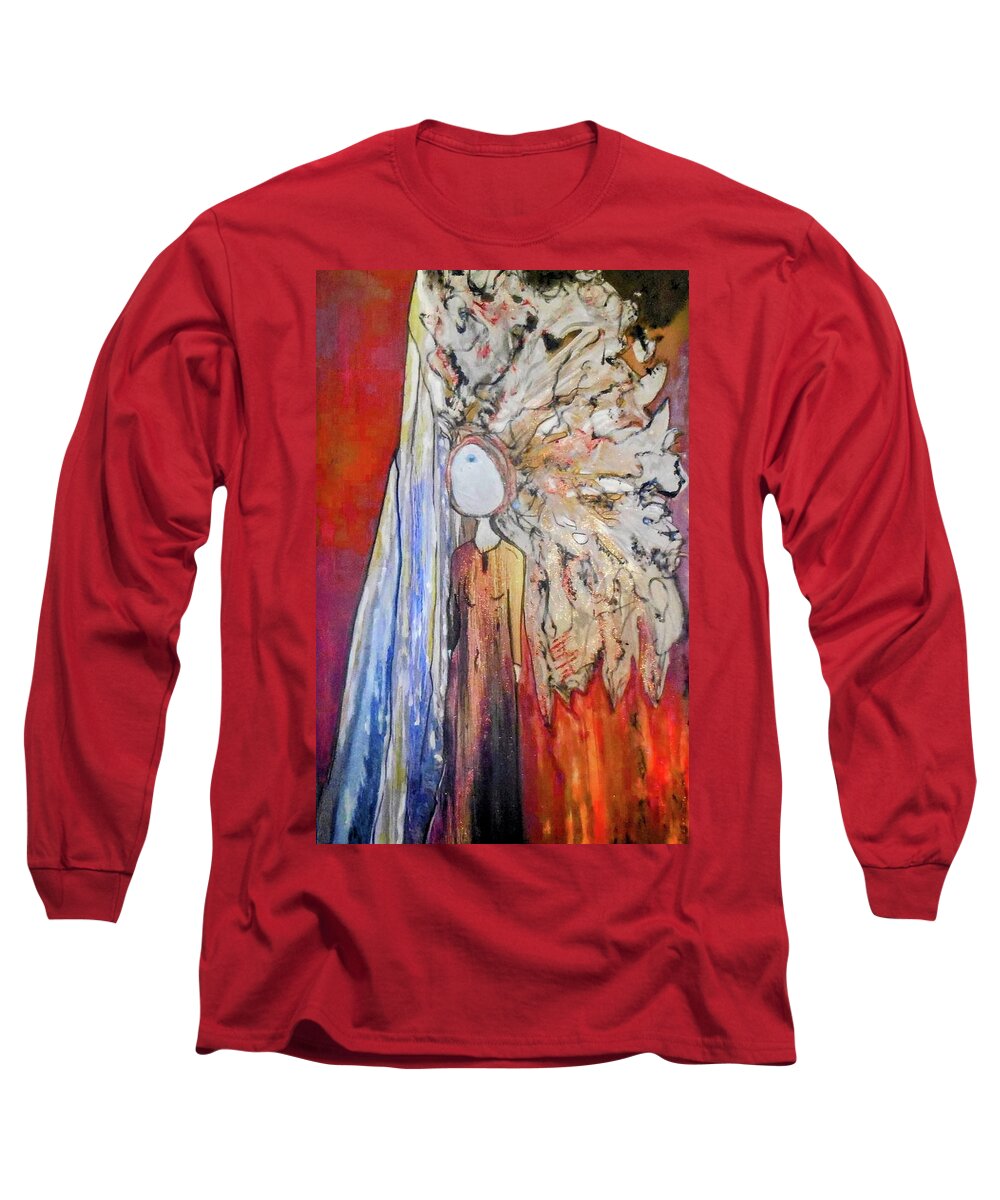 Semi Abstract Long Sleeve T-Shirt featuring the painting Lightworker by Karen Lillard