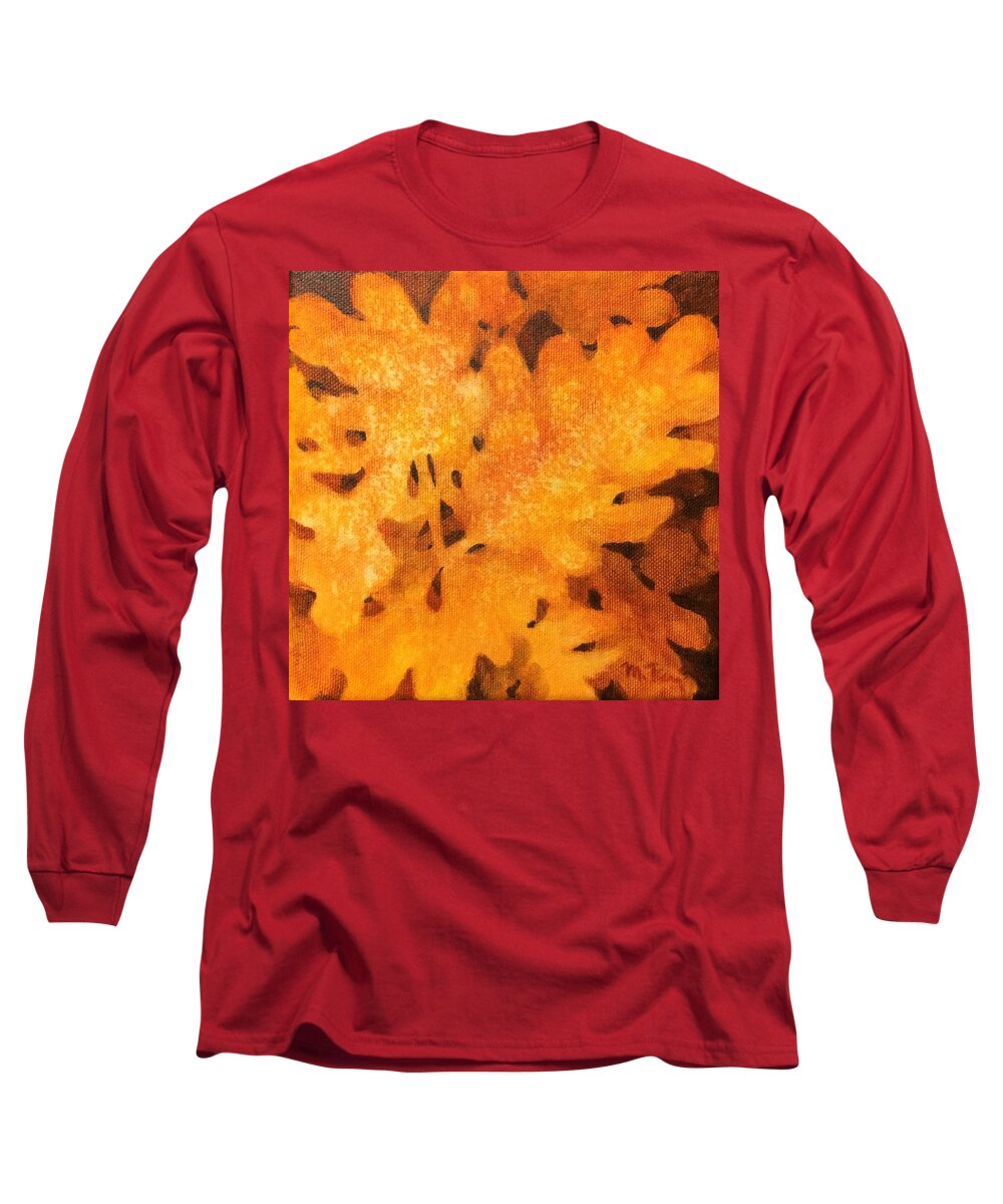 Oak Leaf Painting Long Sleeve T-Shirt featuring the painting Oak leaf by Milly Tseng