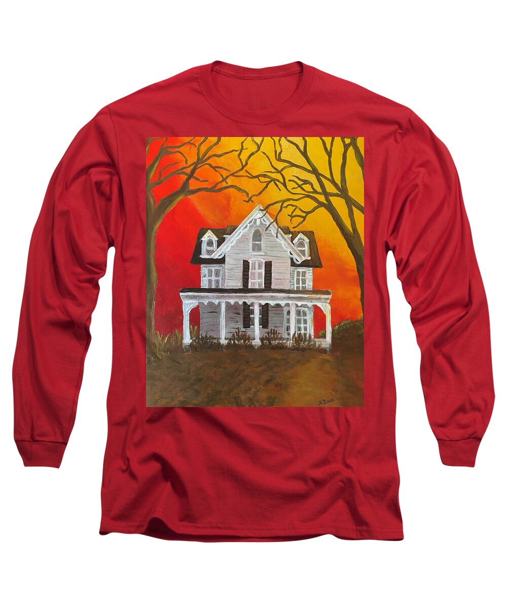 House Long Sleeve T-Shirt featuring the painting Old House by Nancy Sisco