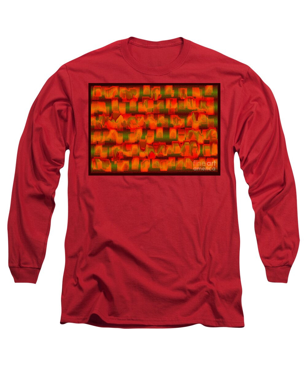 Abstract Long Sleeve T-Shirt featuring the digital art Orderly Jumble by Kae Cheatham