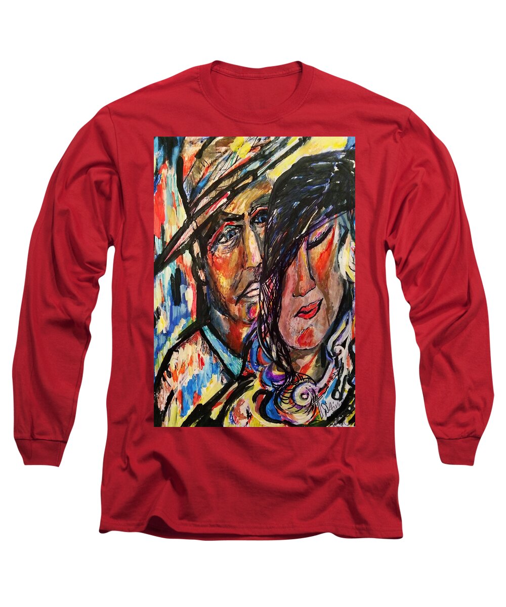 People Long Sleeve T-Shirt featuring the painting Passing by Dawn Caravetta Fisher