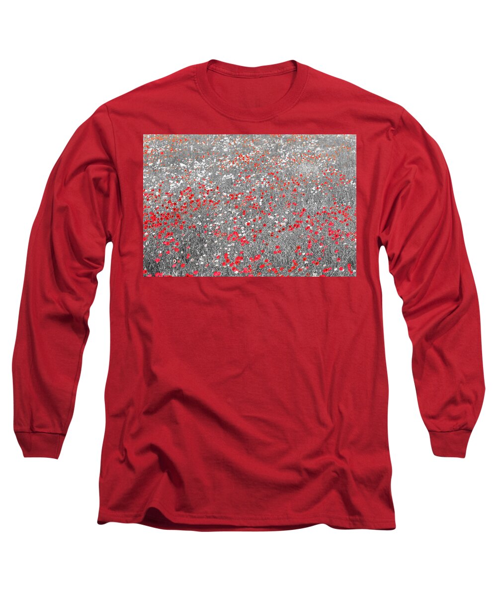 Poppies Long Sleeve T-Shirt featuring the photograph Poppy Field by Stuart Allen