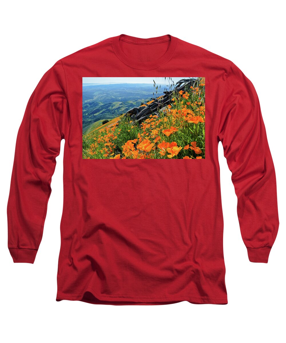 California Long Sleeve T-Shirt featuring the photograph Poppy Mountain by Kyle Hanson