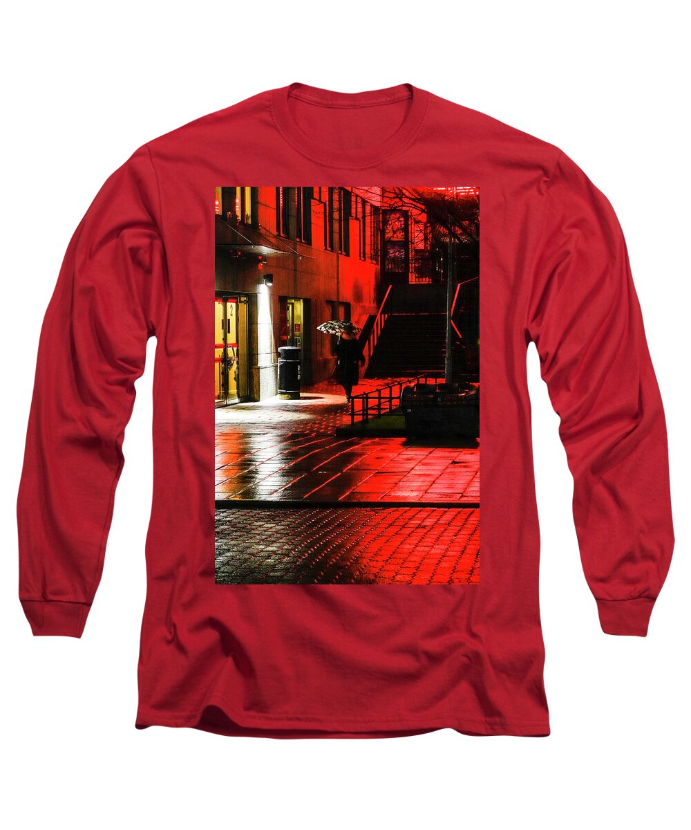 Architecture Long Sleeve T-Shirt featuring the photograph Red light by Alexander Farnsworth