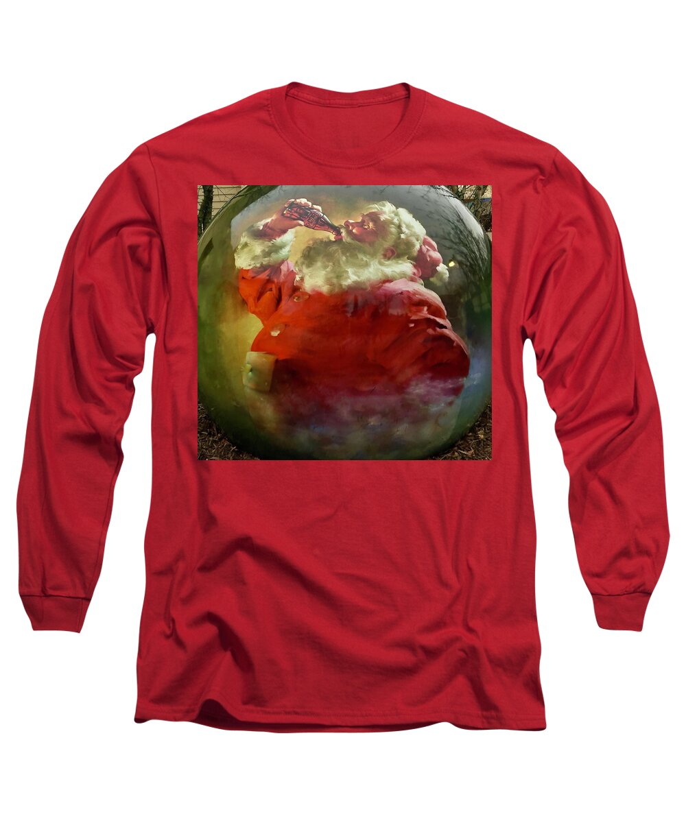Christmas Long Sleeve T-Shirt featuring the photograph Santa with Coke by Bnte Creations