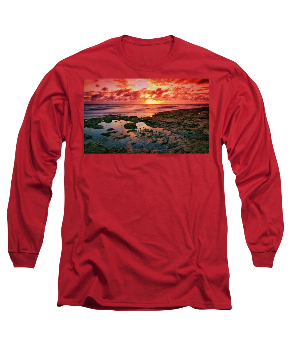 Water Long Sleeve T-Shirt featuring the photograph Sea Fire by Montez Kerr