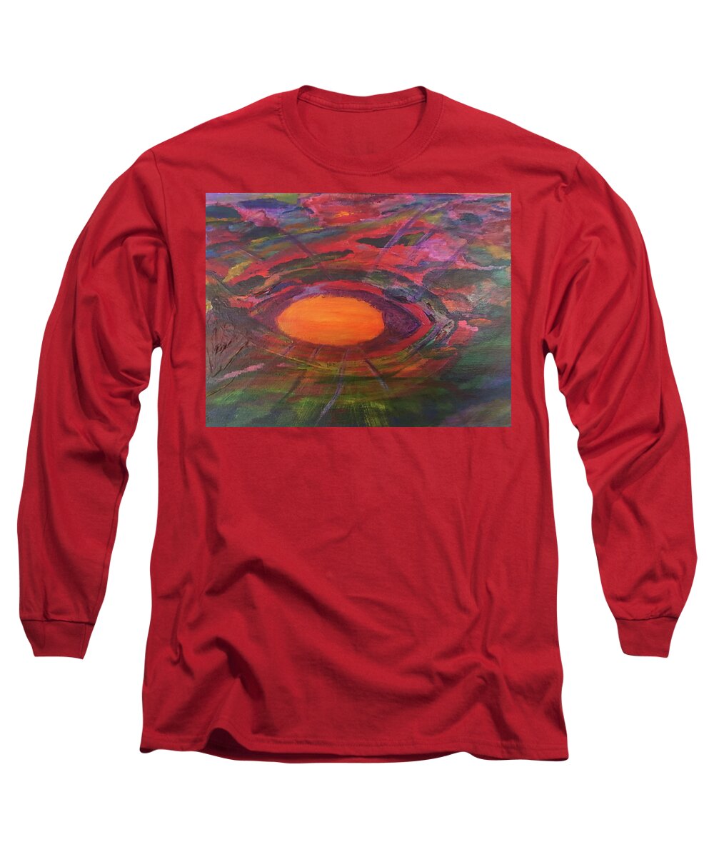 Stained Glass Long Sleeve T-Shirt featuring the painting Sight by David Feder