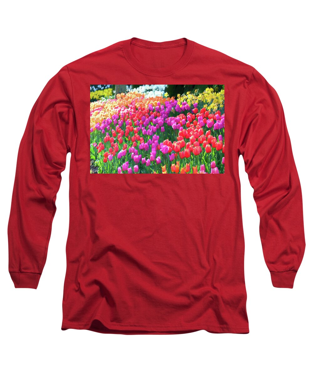 Fine Art Long Sleeve T-Shirt featuring the photograph Skagit Valley Tulips by Greg Sigrist