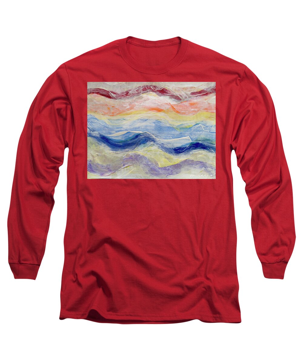 Wall Art Long Sleeve T-Shirt featuring the painting Skymerging With The Any-Colored Sky of Glimpse by Ellen Palestrant