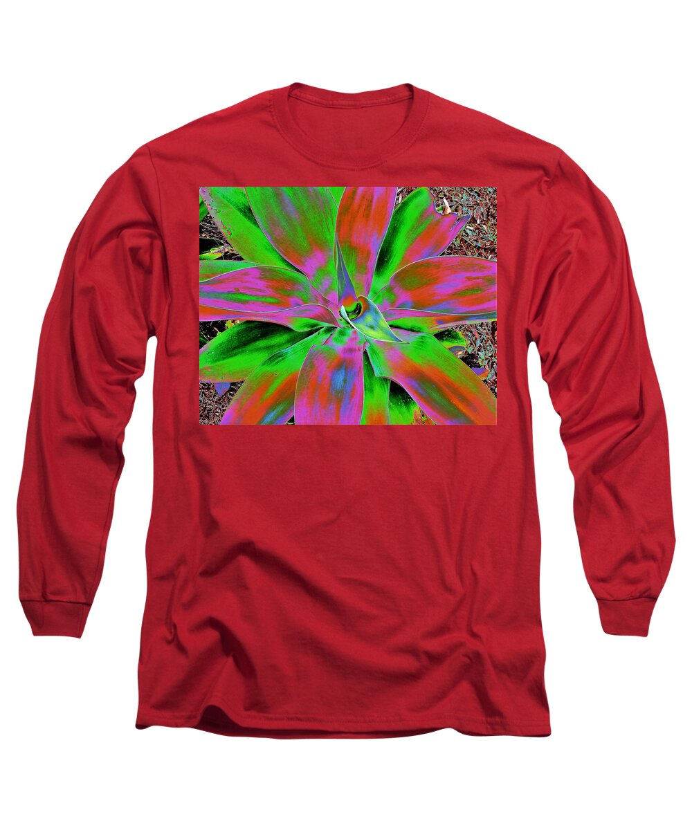 Agave Long Sleeve T-Shirt featuring the photograph Solar Agave Plant by Andrew Lawrence