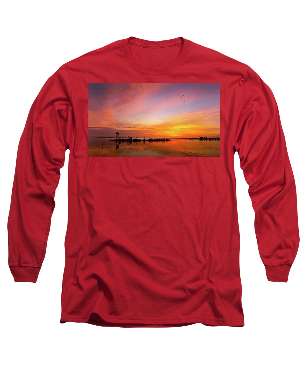 St. Johns River Long Sleeve T-Shirt featuring the photograph St. Johns River Sunrise by Randall Allen