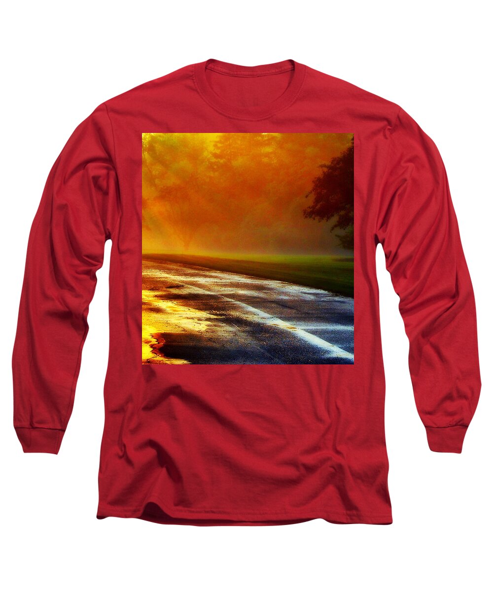 Sunset Long Sleeve T-Shirt featuring the photograph Sunset Glint In The Mist by Tami Quigley