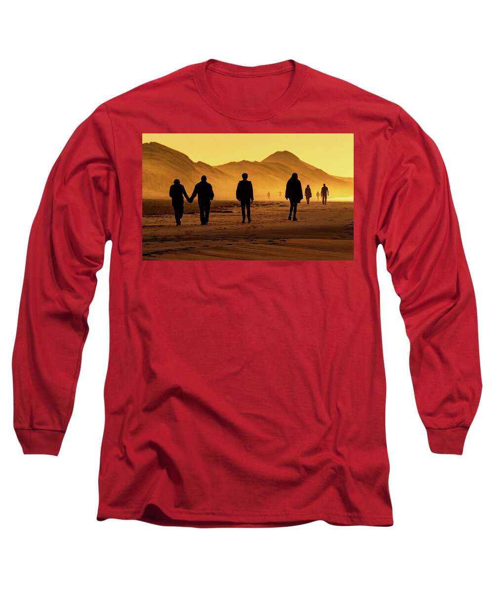 Falcarragh Long Sleeve T-Shirt featuring the photograph Sunset Stroll - Falcarragh, Donegal by John Soffe