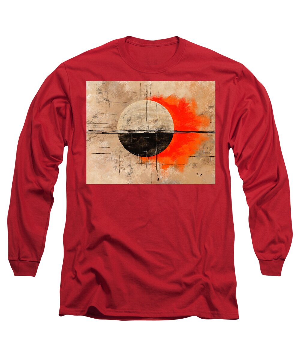 Moon Long Sleeve T-Shirt featuring the digital art The Dark Side of the Moon by Mark Ross