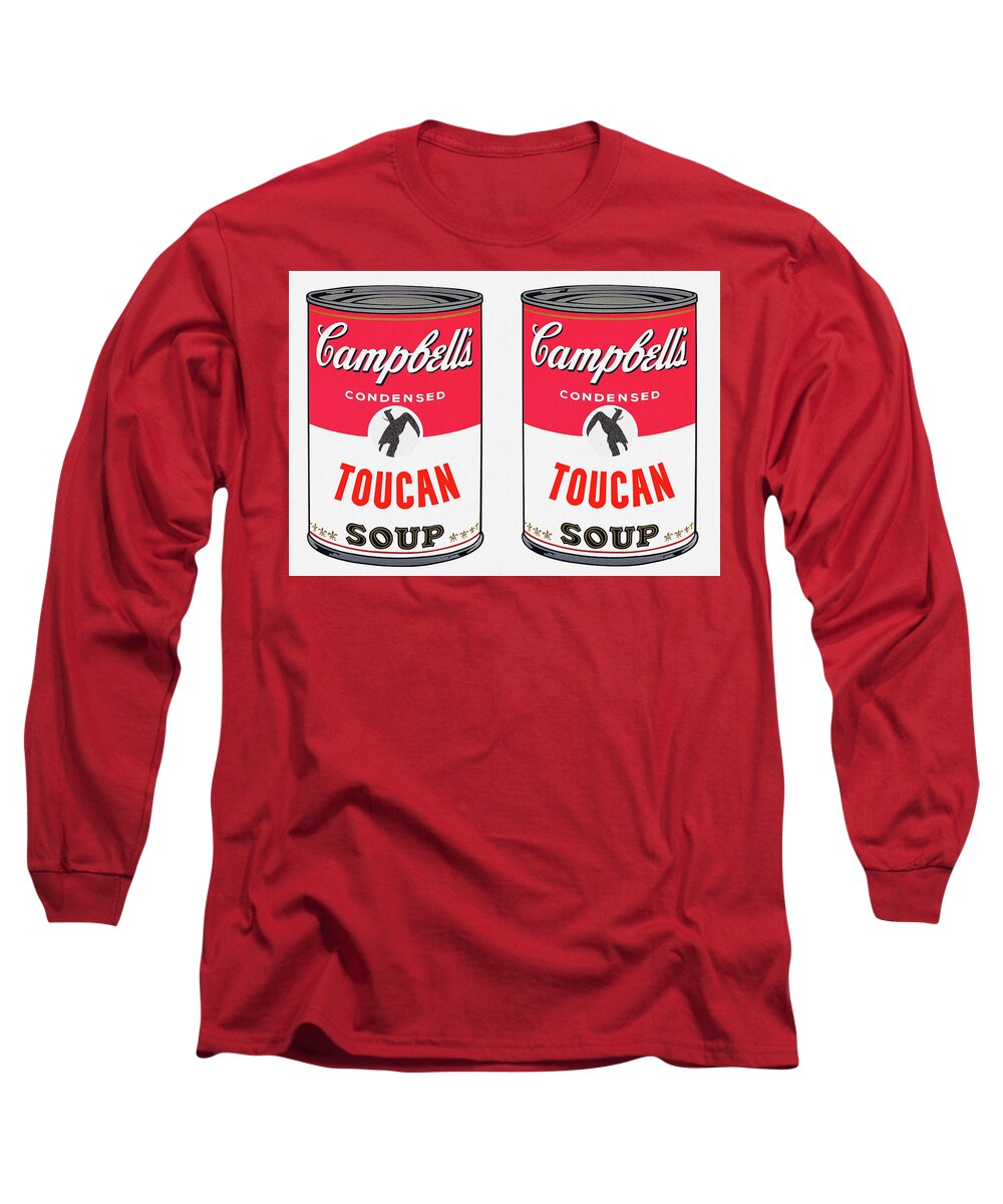 Toucan Long Sleeve T-Shirt featuring the mixed media Toucan Soup by Charlie Ross