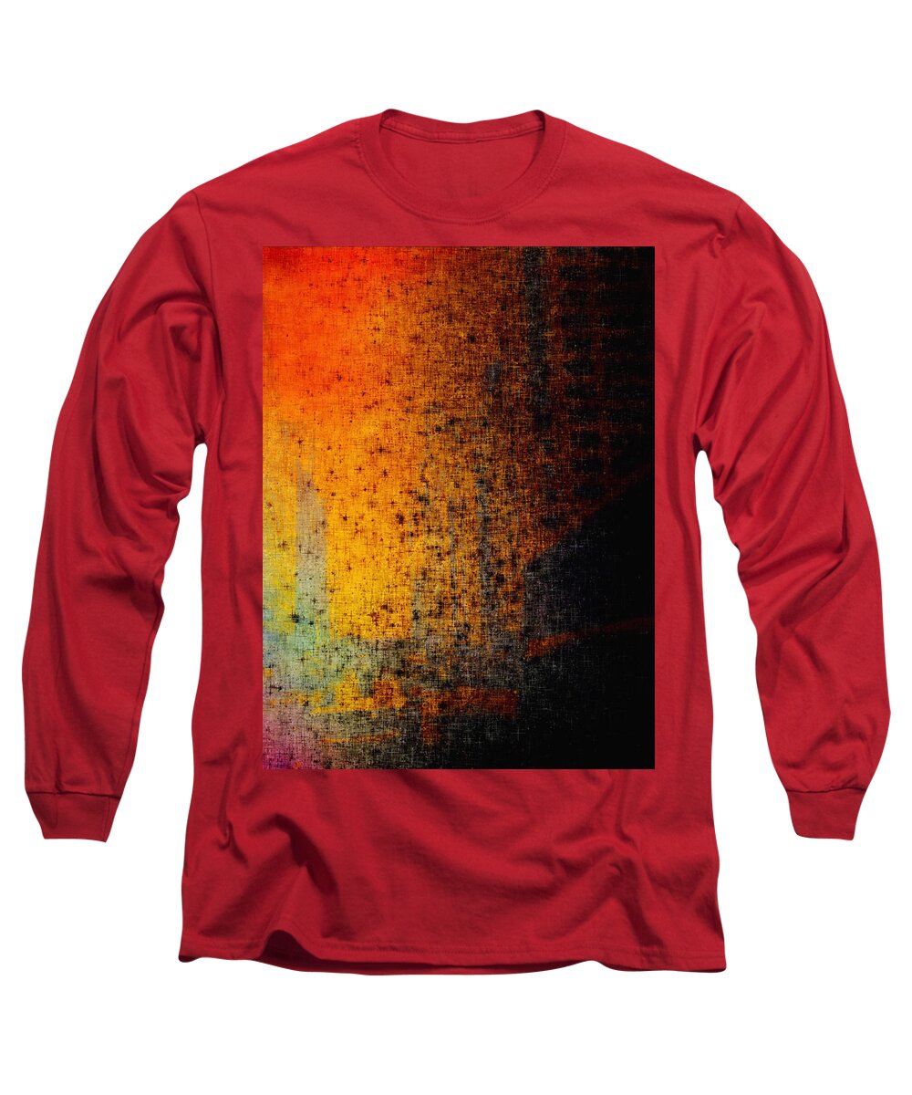Urban Long Sleeve T-Shirt featuring the mixed media Urban Textile by Canessa Thomas