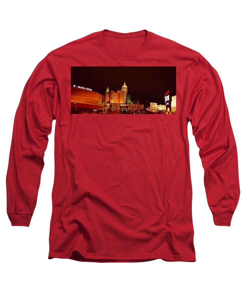 Las Long Sleeve T-Shirt featuring the photograph Vegas@Night IV by Bnte Creations