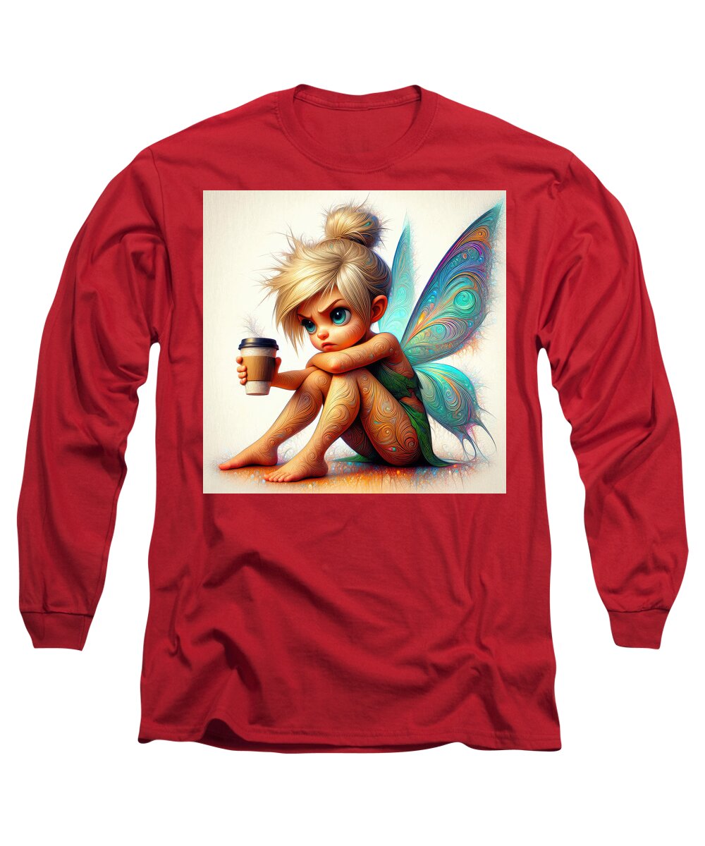 Fairy Long Sleeve T-Shirt featuring the digital art Waking Up With Wings by Bill And Linda Tiepelman