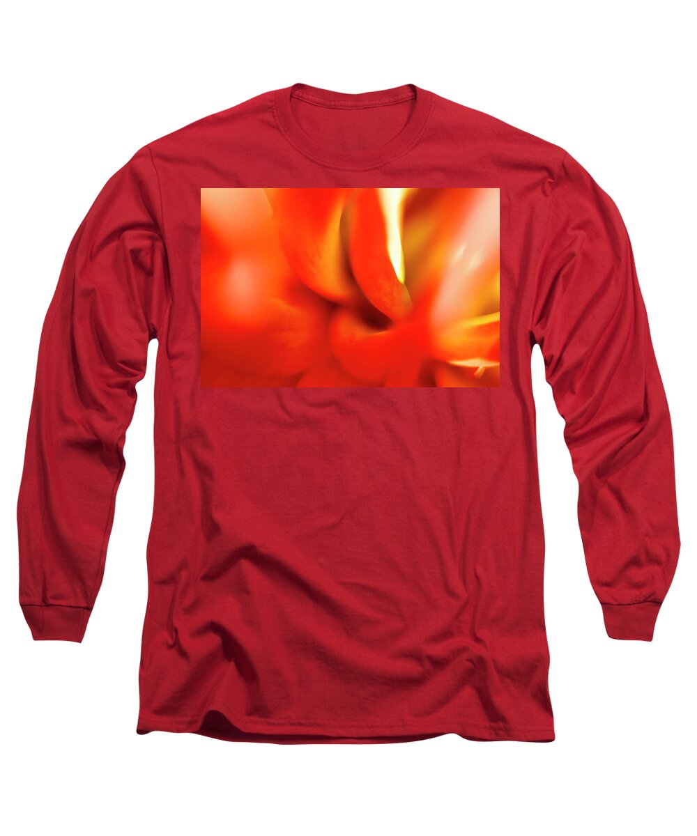 Orange Long Sleeve T-Shirt featuring the photograph Waves of Petals by Tony Locke