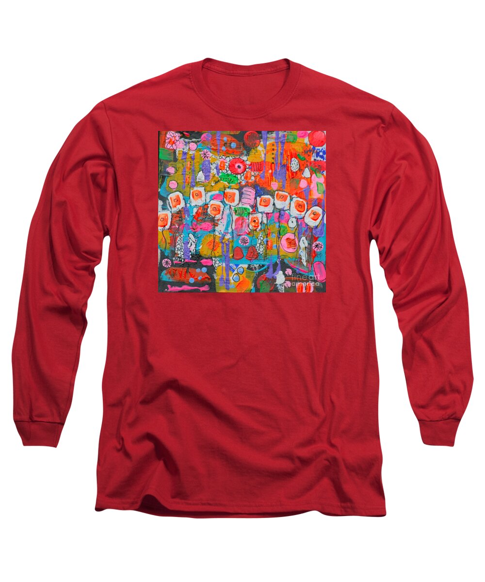 Gardens Long Sleeve T-Shirt featuring the painting What Grows in My Garden by Jean Clarke