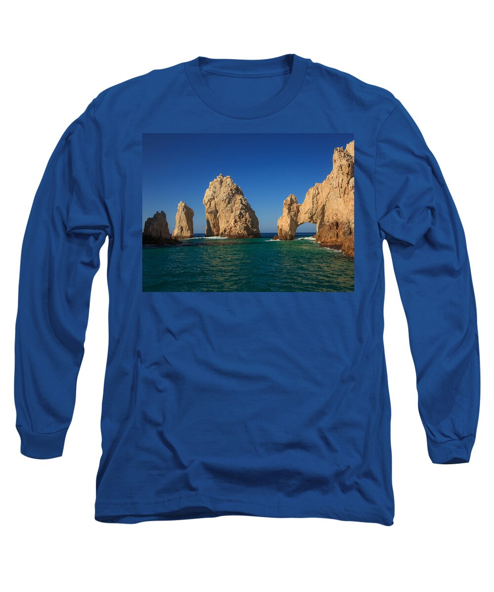  Sea Arch Long Sleeve T-Shirt featuring the photograph The Sea Arch El Arco de Cabo San Lucas by Allan Levin