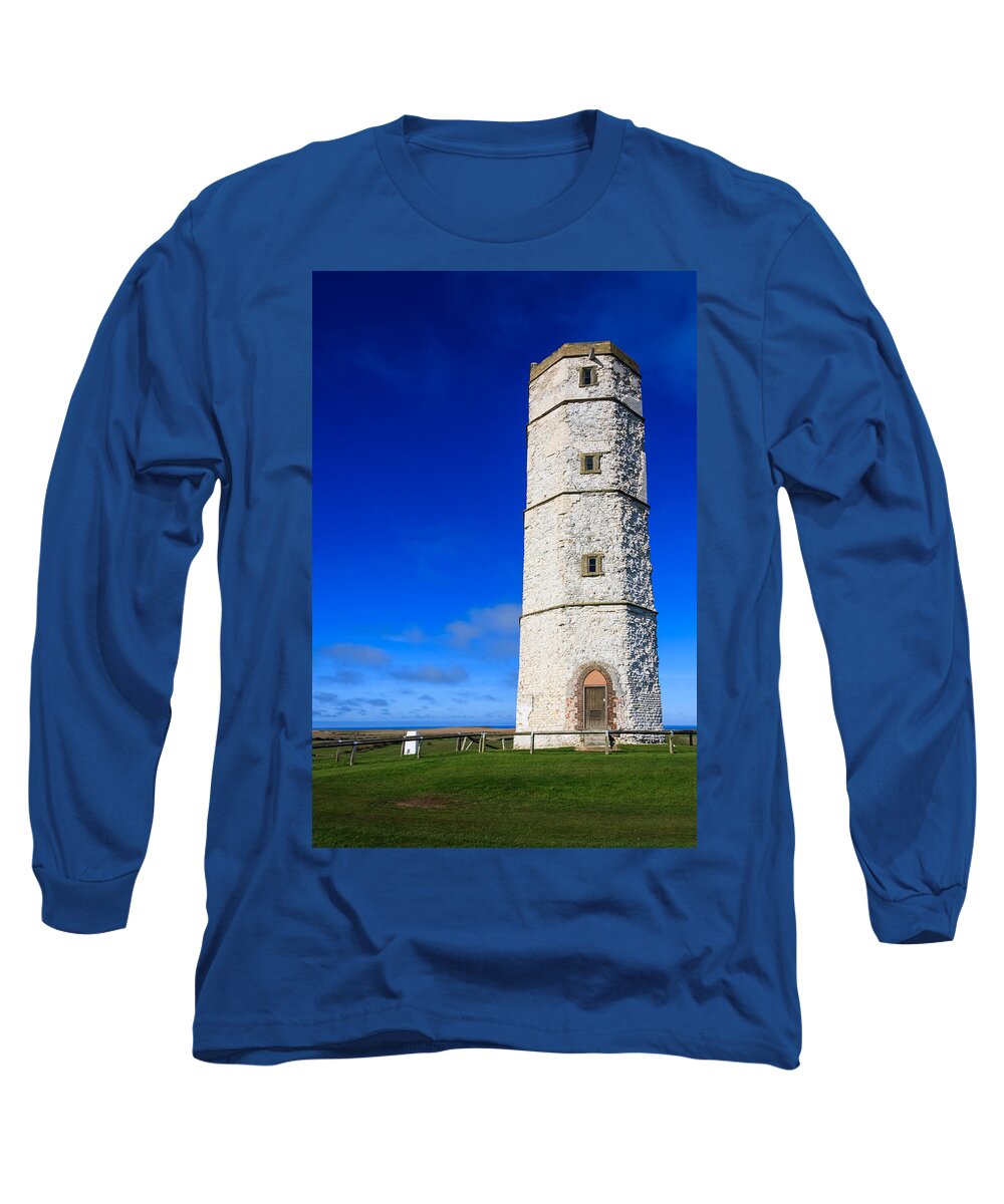 Architecture Long Sleeve T-Shirt featuring the photograph Old Lighthouse Flamborough #1 by Sue Leonard
