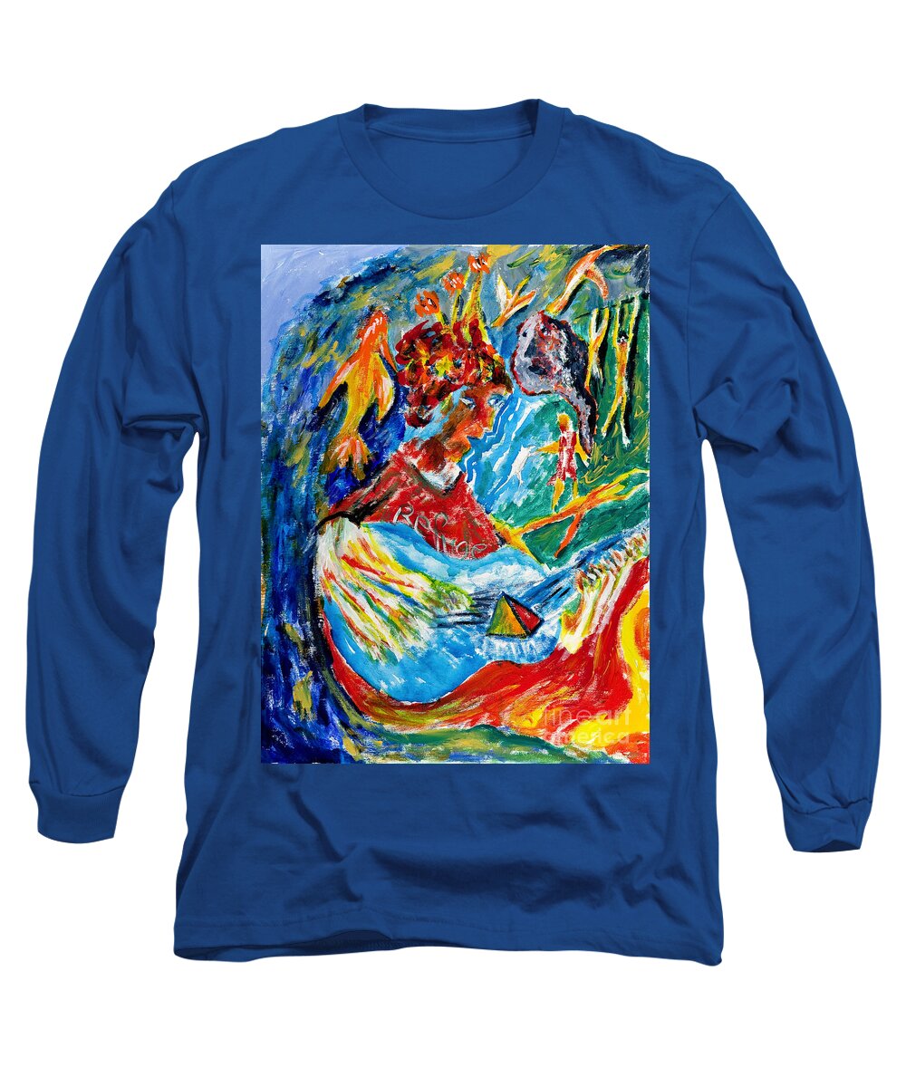 Impressionistic Acrylic Canvas Painting Long Sleeve T-Shirt featuring the painting Refuge by Walt Brodis