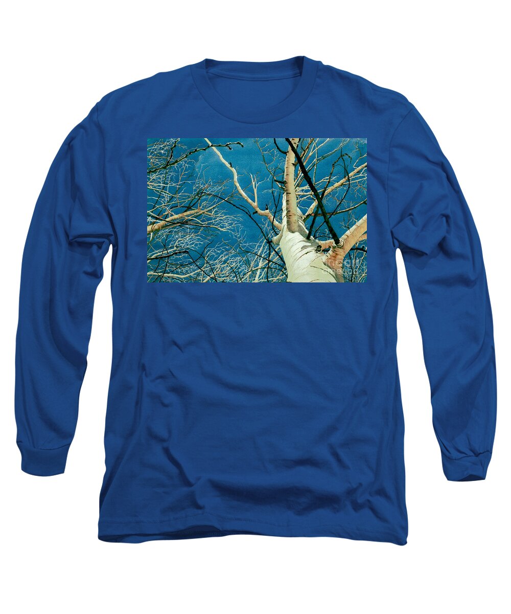 Watercolor Trees Long Sleeve T-Shirt featuring the painting Standing Ovation 2 by Barbara Jewell