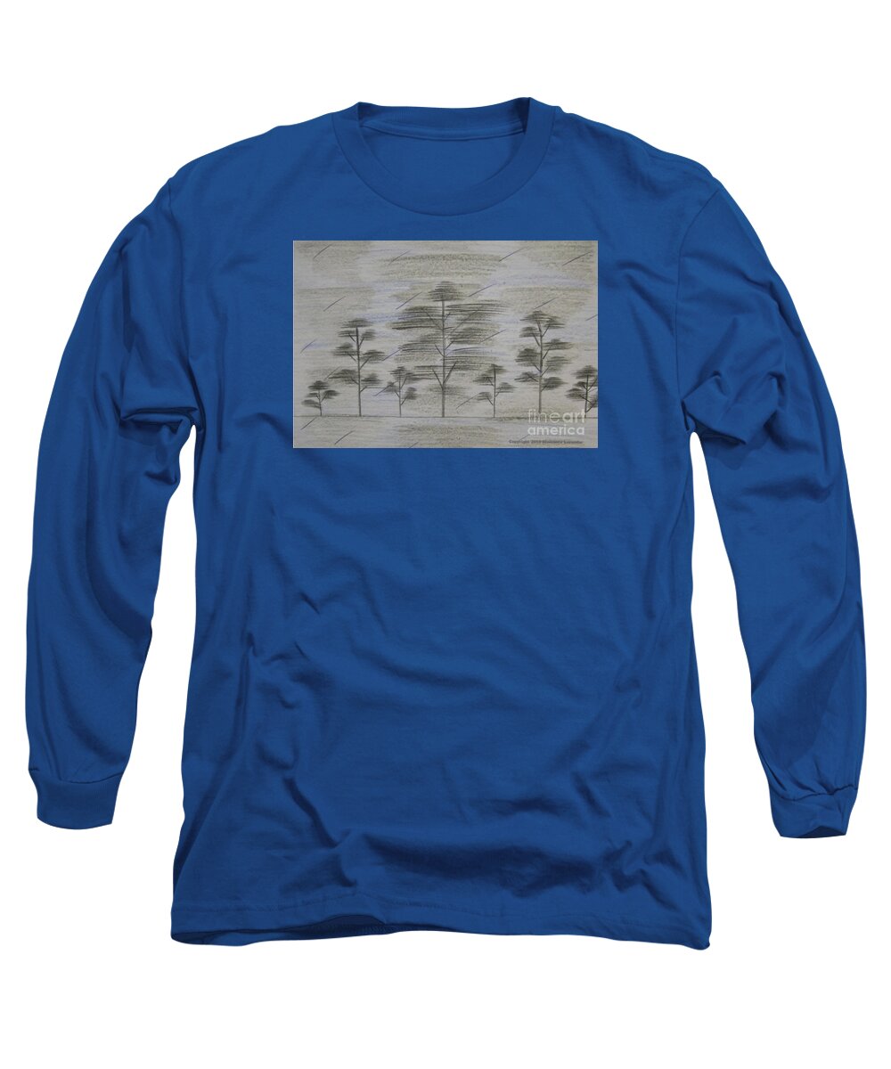 Colored Pencil Drawing Long Sleeve T-Shirt featuring the drawing Addictions by Diamante Lavendar