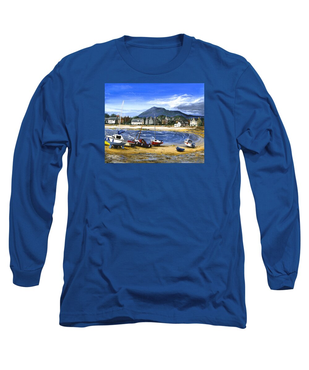 Boats Long Sleeve T-Shirt featuring the painting Anticipation by Mary Palmer