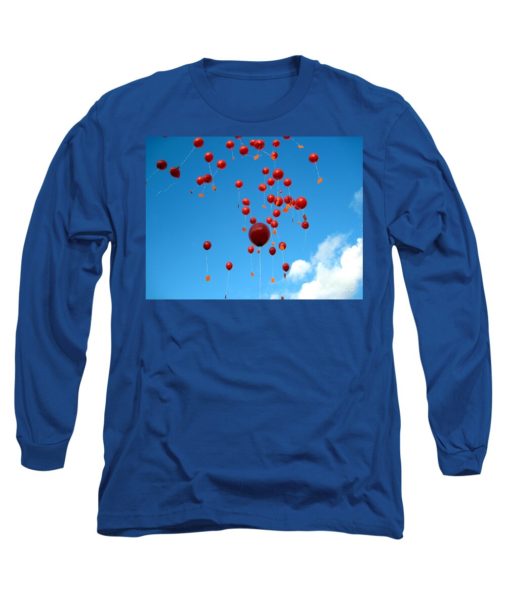 Up Long Sleeve T-Shirt featuring the photograph Balloons in the Air by Amanda Mohler
