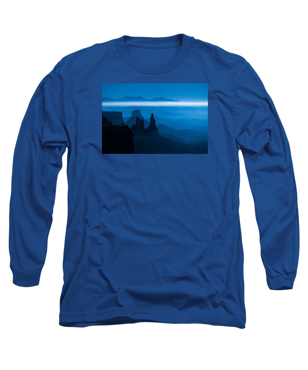 Utah Long Sleeve T-Shirt featuring the photograph Blue Moon Mesa by Dustin LeFevre