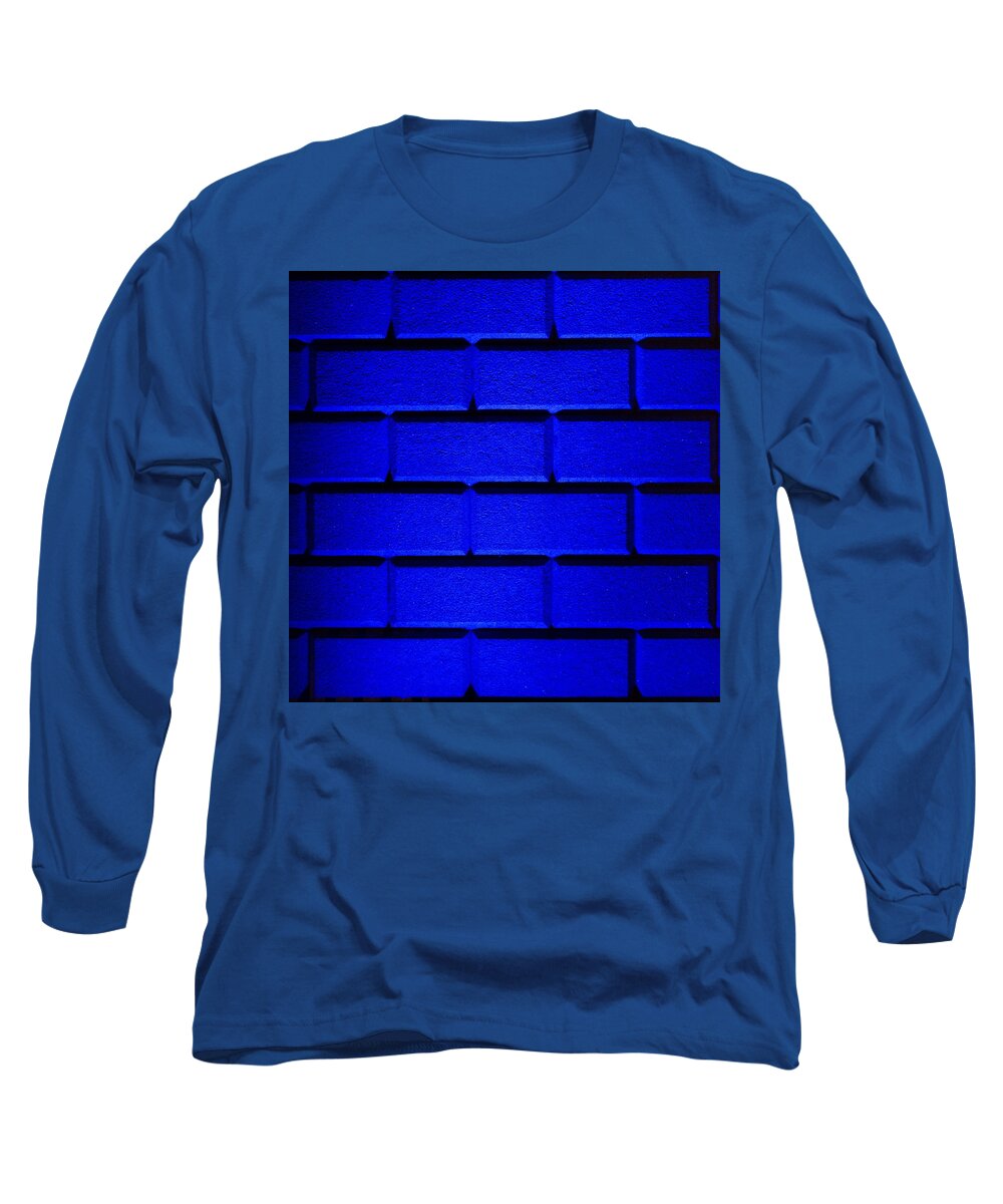 Blue Long Sleeve T-Shirt featuring the photograph Blue Wall by Semmick Photo