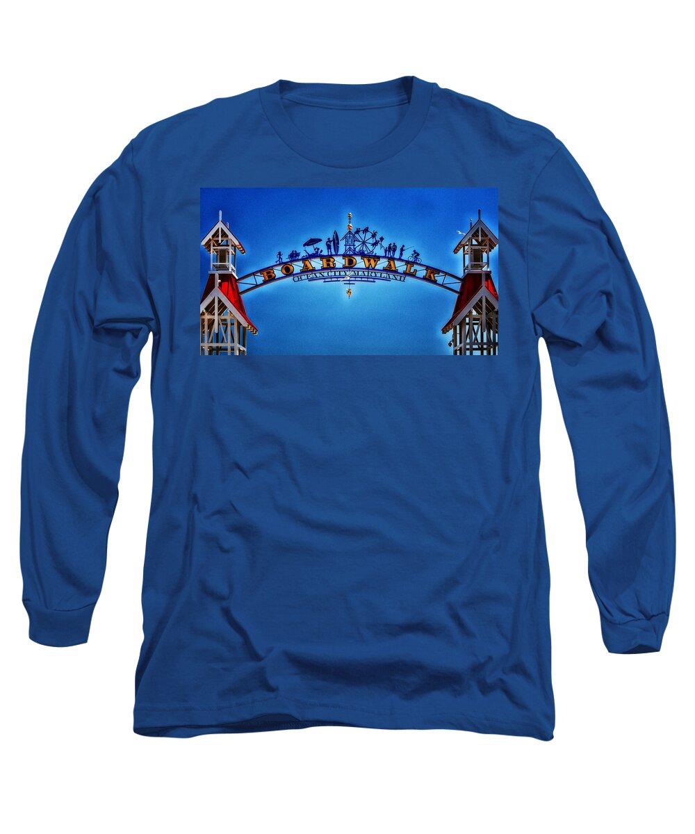 Ocean City Long Sleeve T-Shirt featuring the photograph Boardwalk Arch in Ocean City by Bill Swartwout