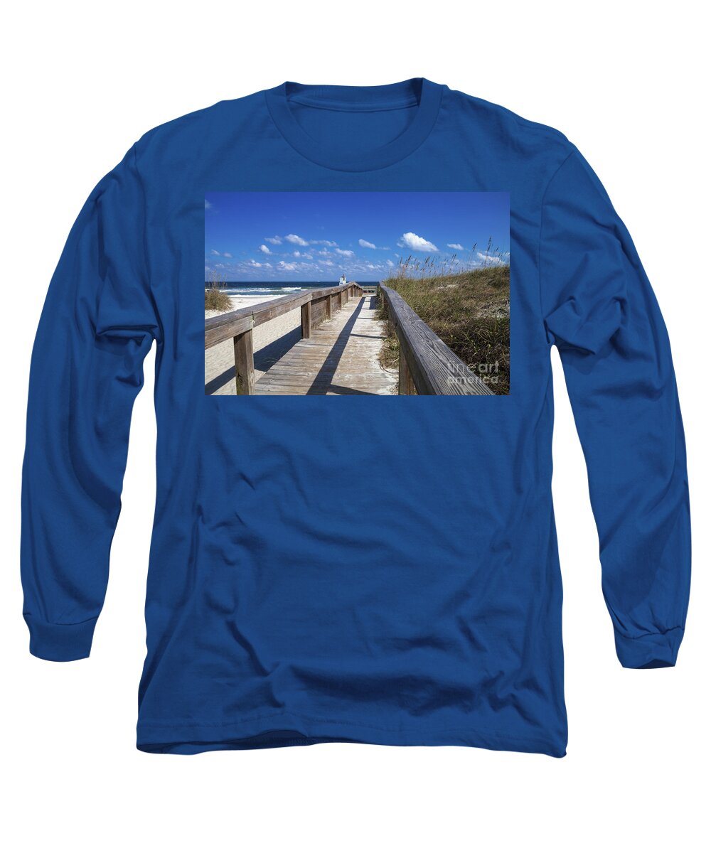 Neptune Beach Long Sleeve T-Shirt featuring the photograph Boardwalk to Paradise by Diane Macdonald