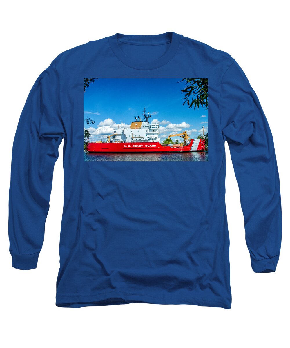Coast Guard Long Sleeve T-Shirt featuring the photograph Coast Guard Cutter Mackinaw by Bill Gallagher