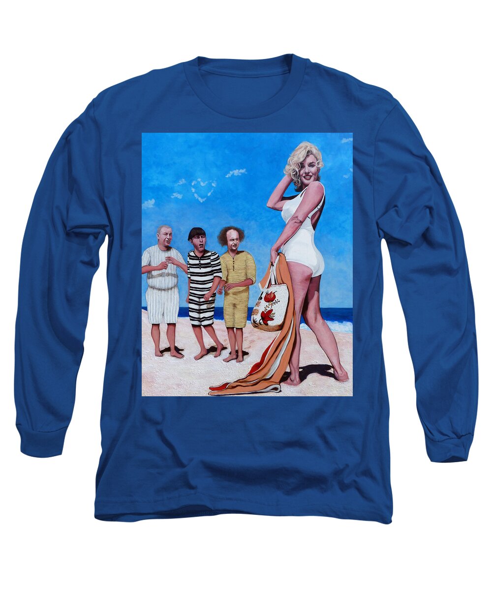 Marilyn Monroe Long Sleeve T-Shirt featuring the painting Cupid's Arrow by Tom Roderick