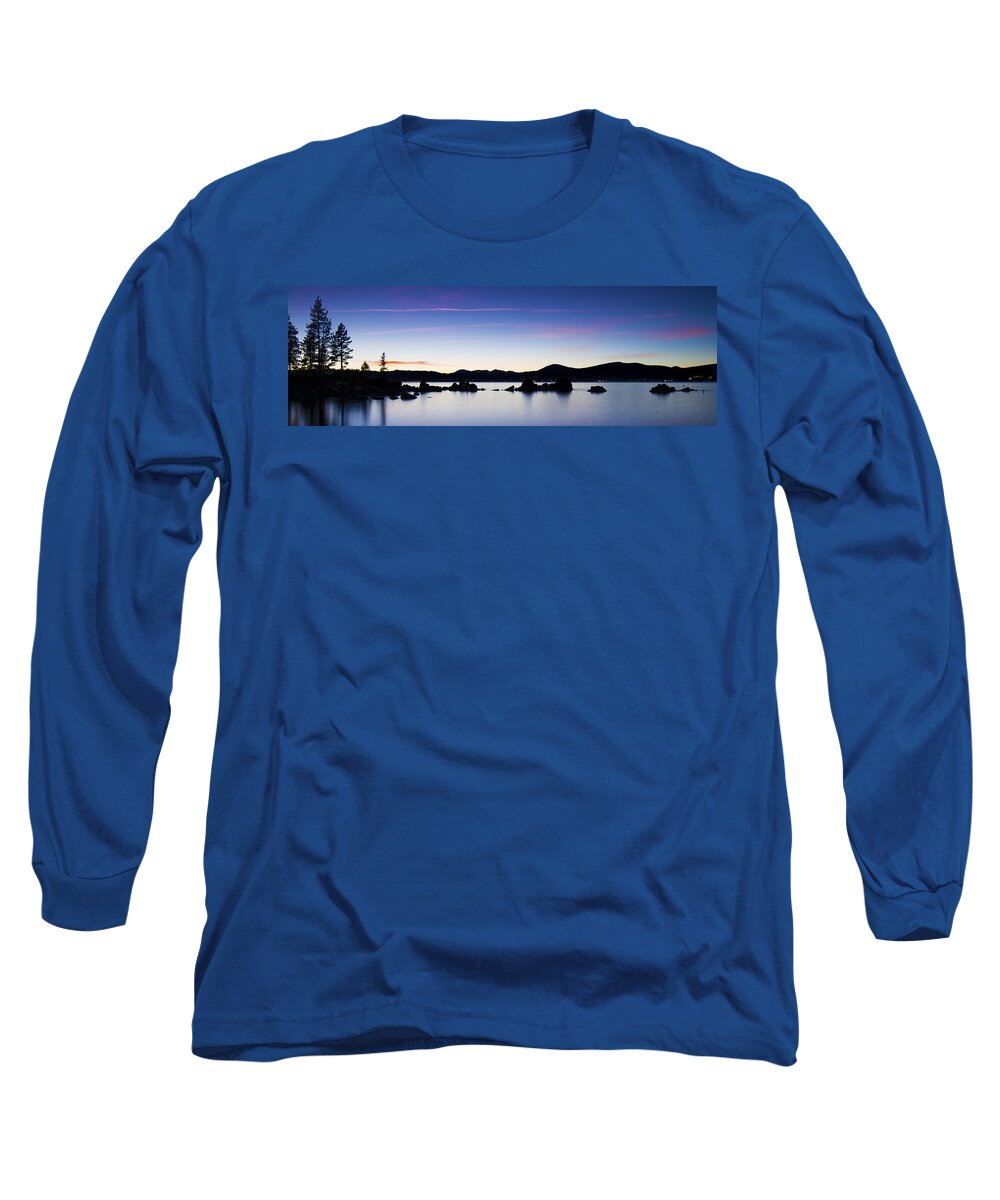 Lake Tahoe Long Sleeve T-Shirt featuring the photograph Dusk at Lake Tahoe by Dianne Phelps