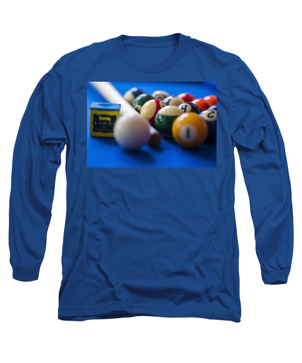 Pool Long Sleeve T-Shirt featuring the photograph Eight ball by Paulo Goncalves