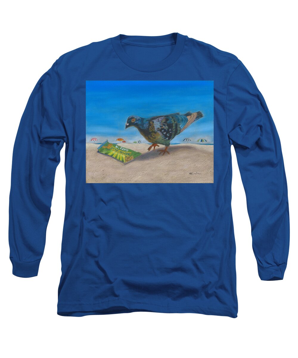 Bird Long Sleeve T-Shirt featuring the painting Finders Keepers by Arlene Crafton