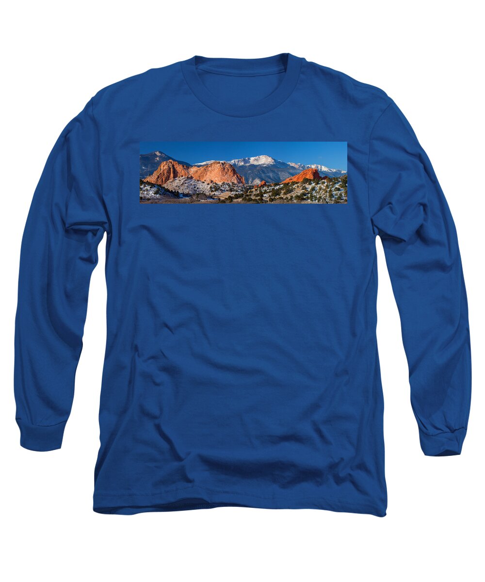 Pano Long Sleeve T-Shirt featuring the photograph Garden of the Gods by Darren White