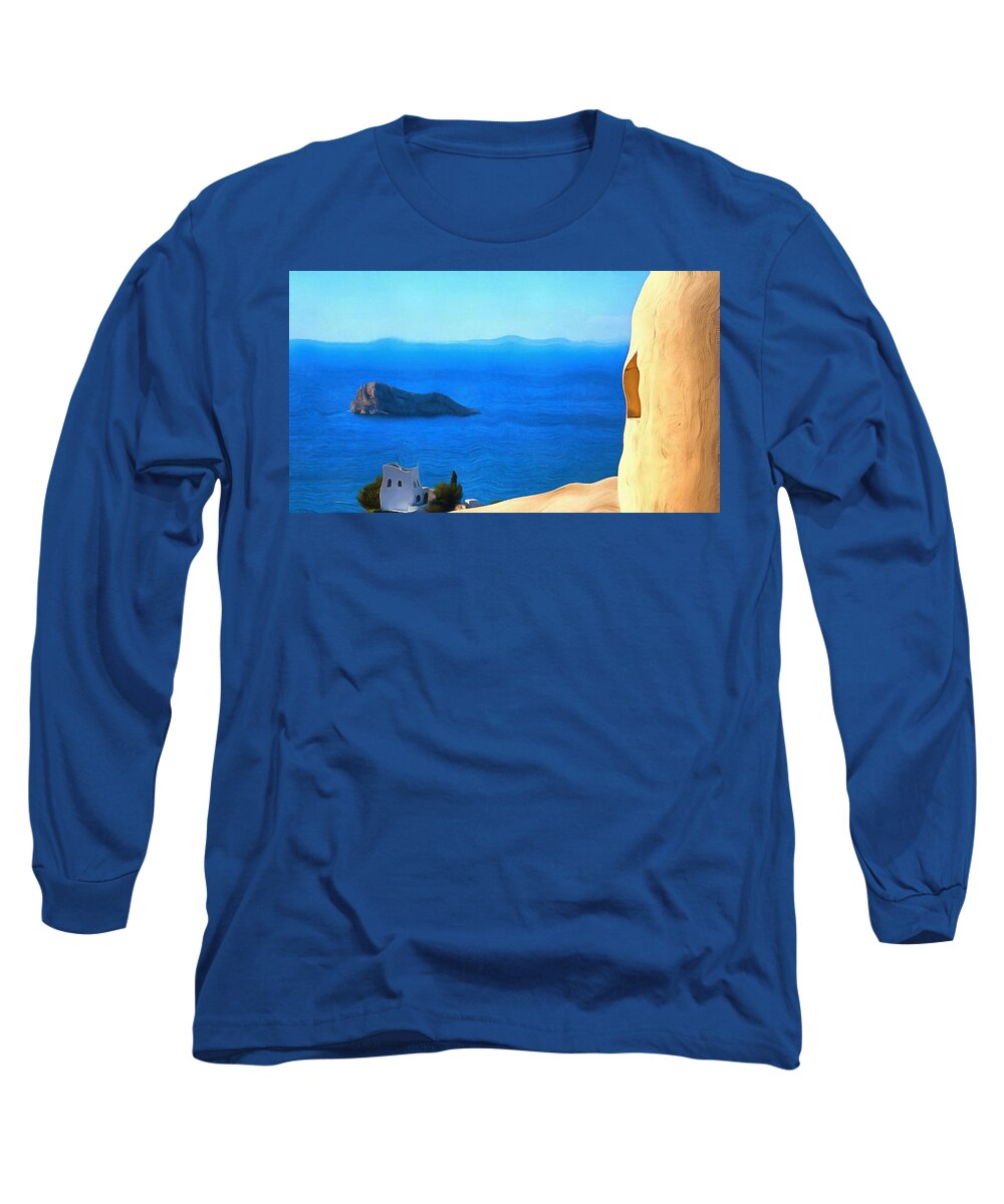 Greece Long Sleeve T-Shirt featuring the photograph Grecian Blue by Mick Flynn