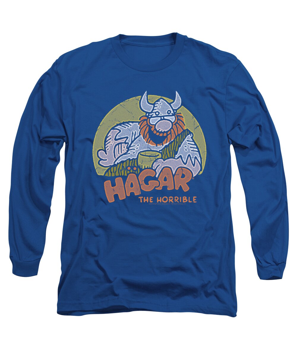 Viking Long Sleeve T-Shirt featuring the digital art Hagar The Horrible - Hagar Circle by Brand A